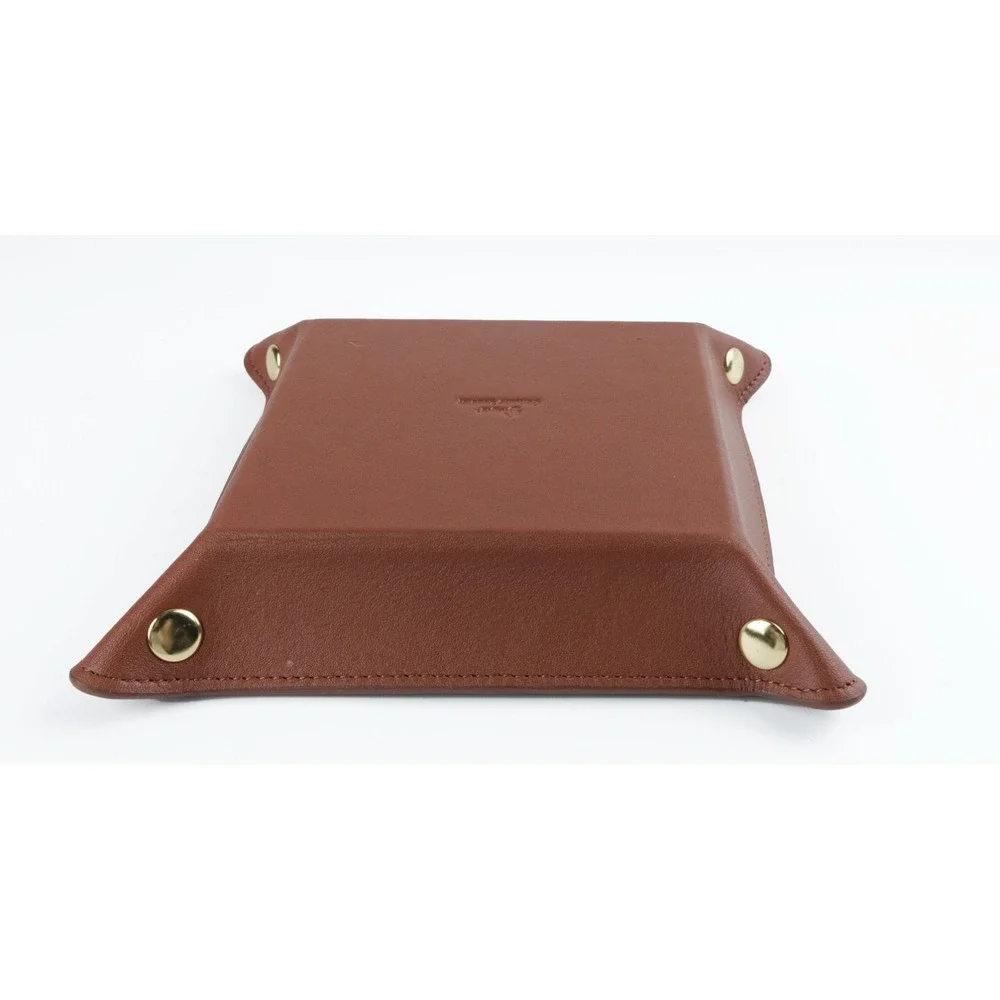 Royce New York Brown Leather Valet Tray For Men